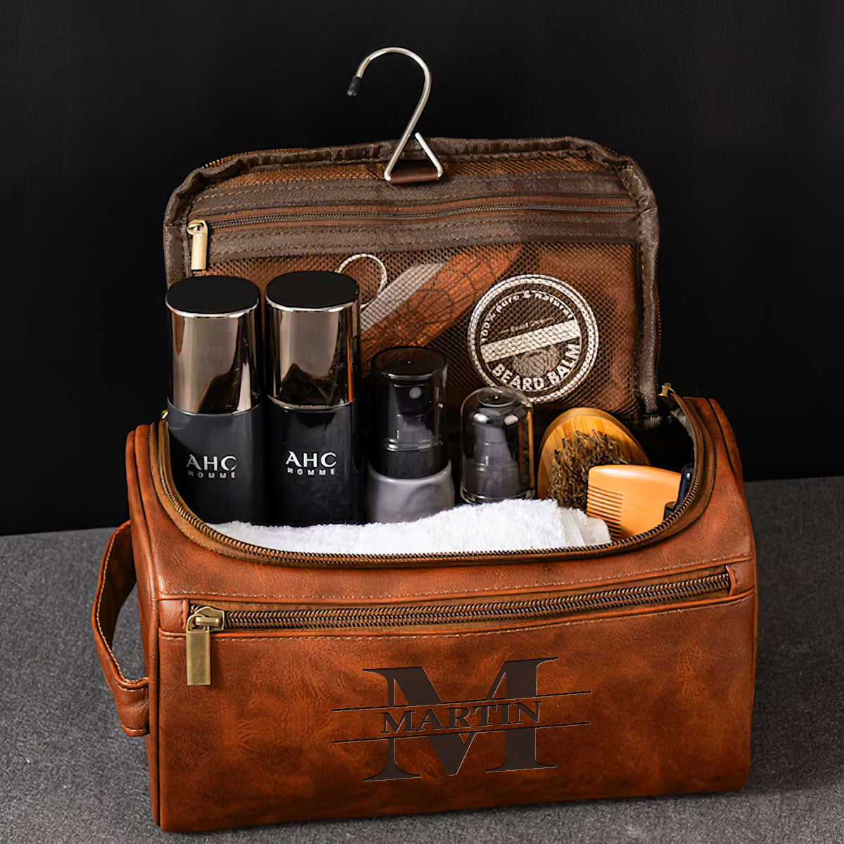 Legend - Personalized Custom Engraved Leather Toiletry Bag