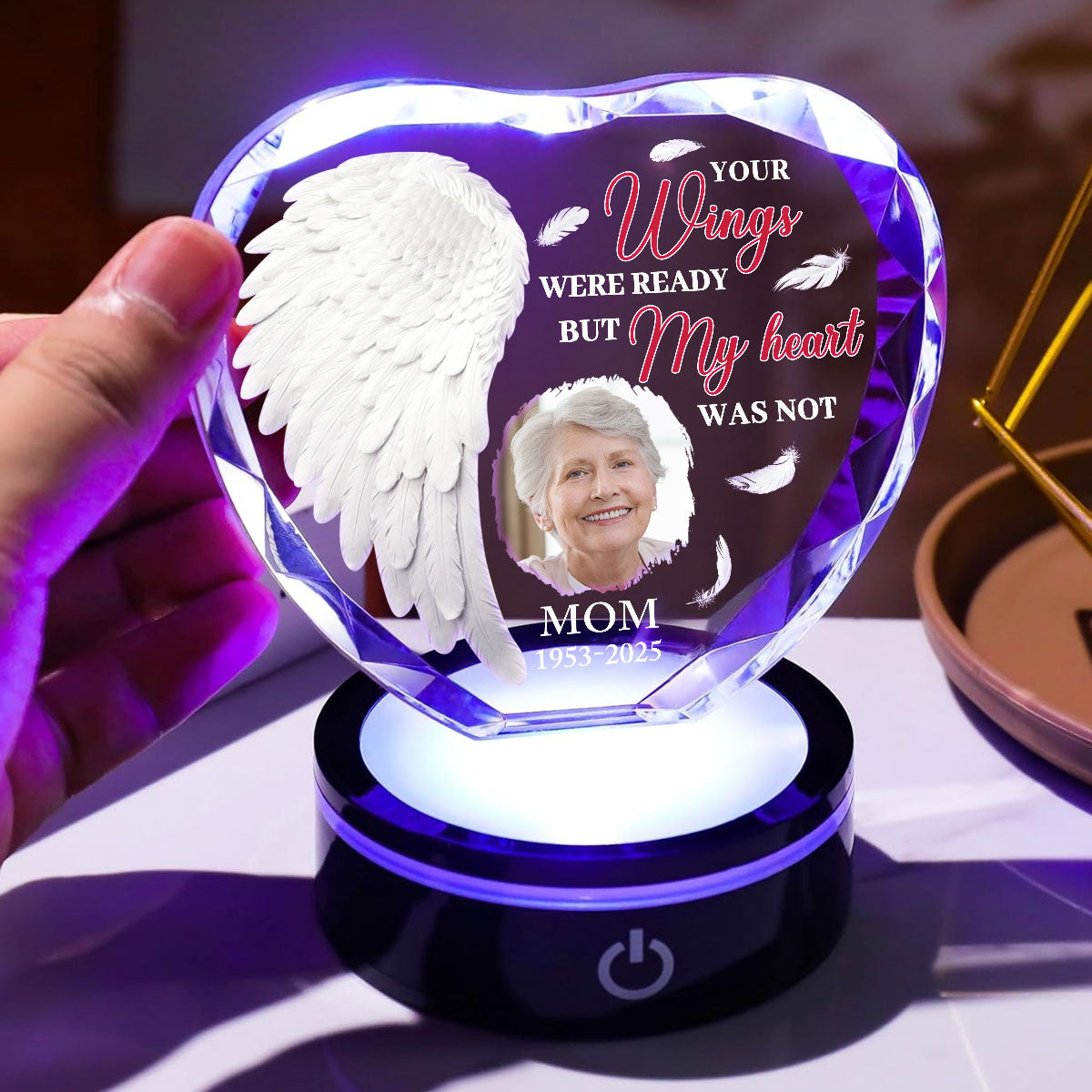 Your Wings Were Ready - Personalized Custom Crystal Led Light