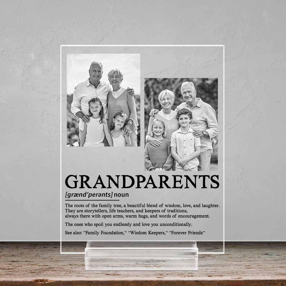 Grandparent Definition - Personalized Custom Acrylic Plaque With Base