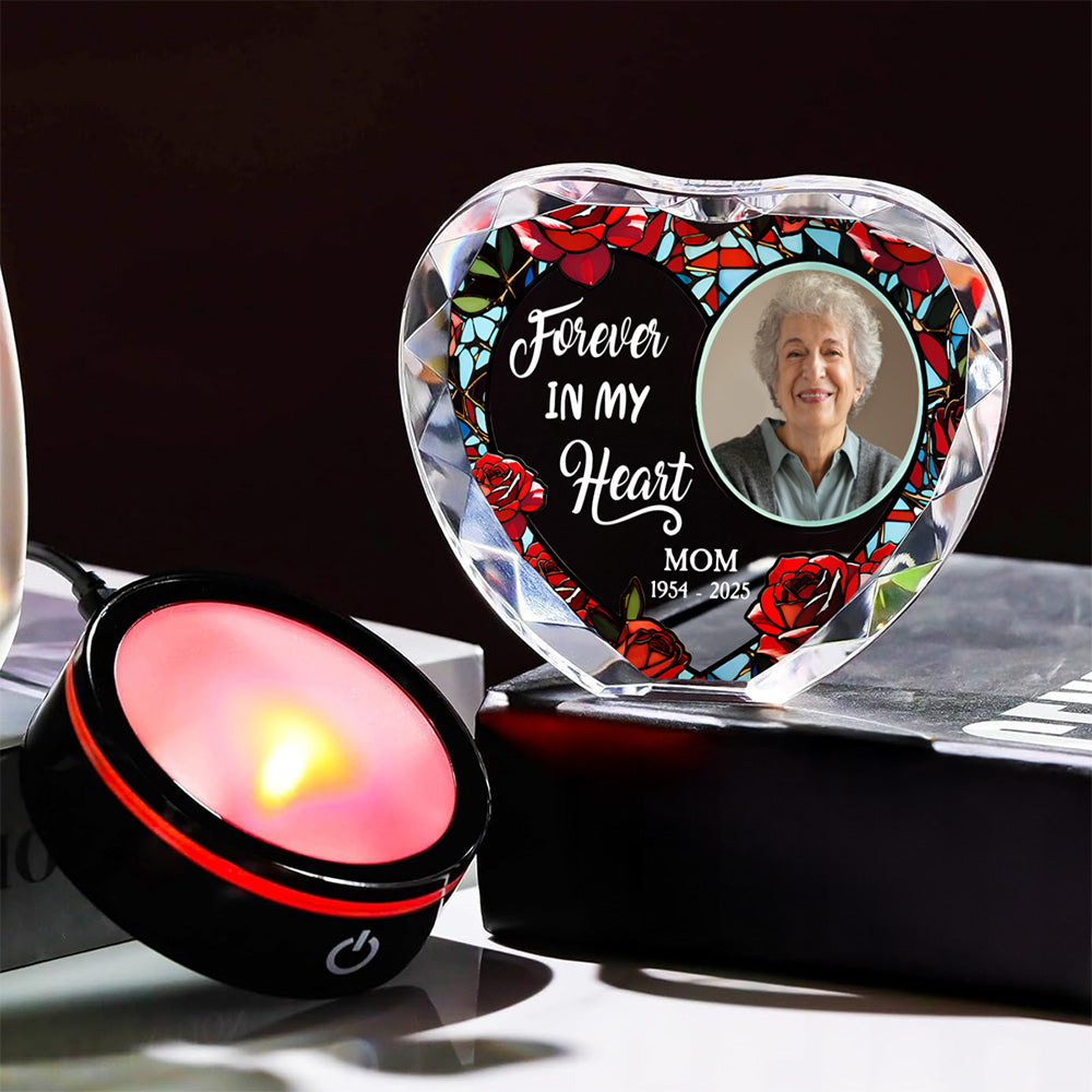 Forever In My Heart Version 2 - Personalized Custom Crystal Led Light