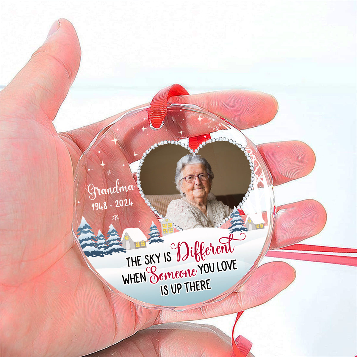 When Someone You Love In The Sky - Personalized Custom Glass Ornament