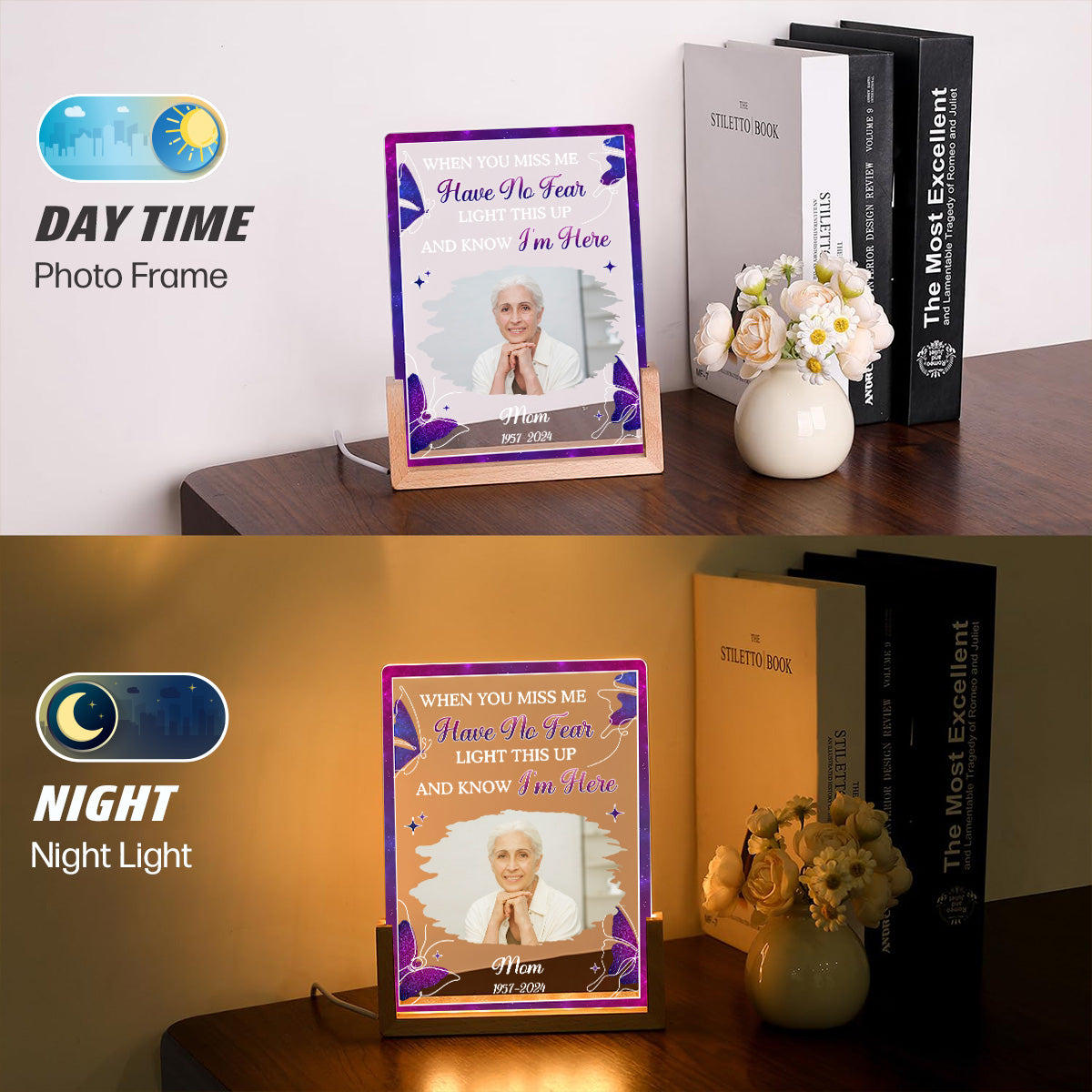 When You Miss Me - Personalized Custom Plaque With Walnut Base