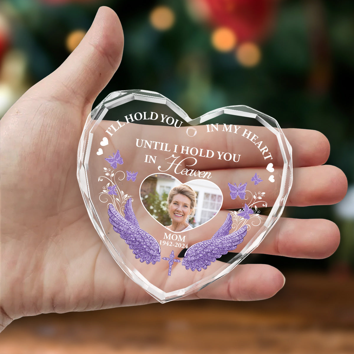 I Will Hold You in My Heart - Personalized Custom Glass Ornament