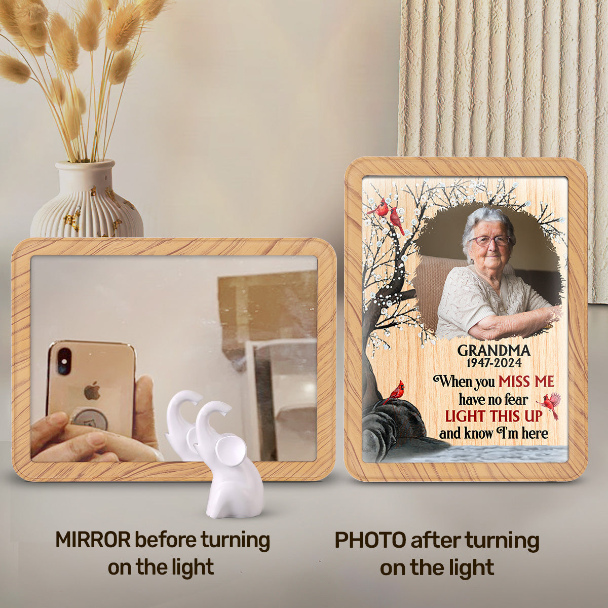 Light This Up And Know I Am Here - Personalized Custom Magic Mirror