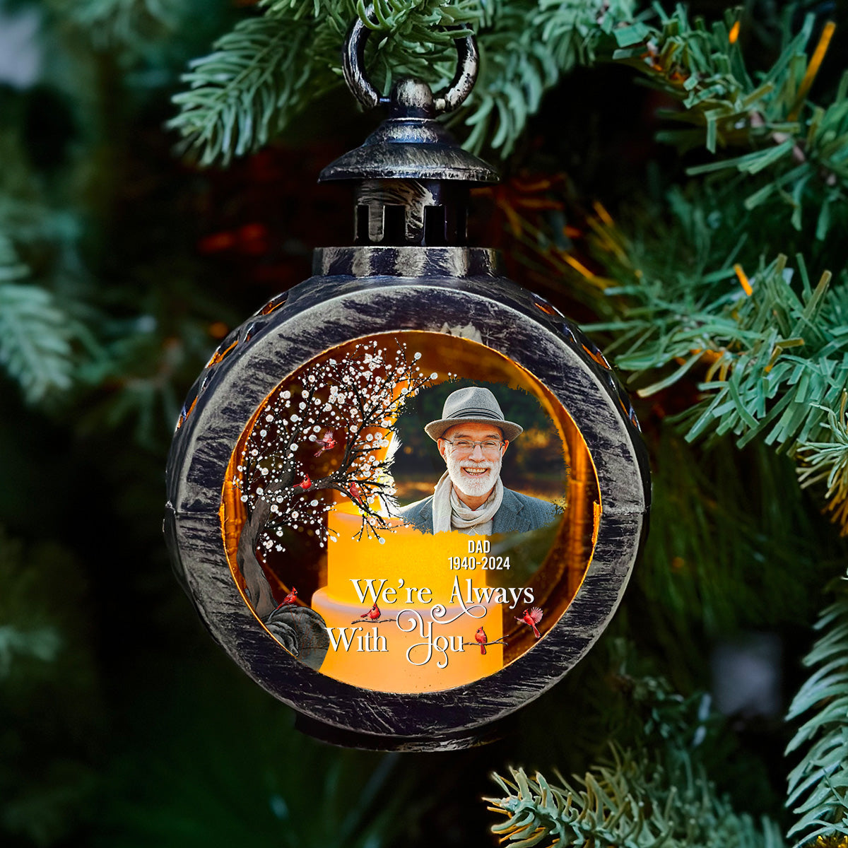 Always With You - Personalized Custom Christmas Lantern