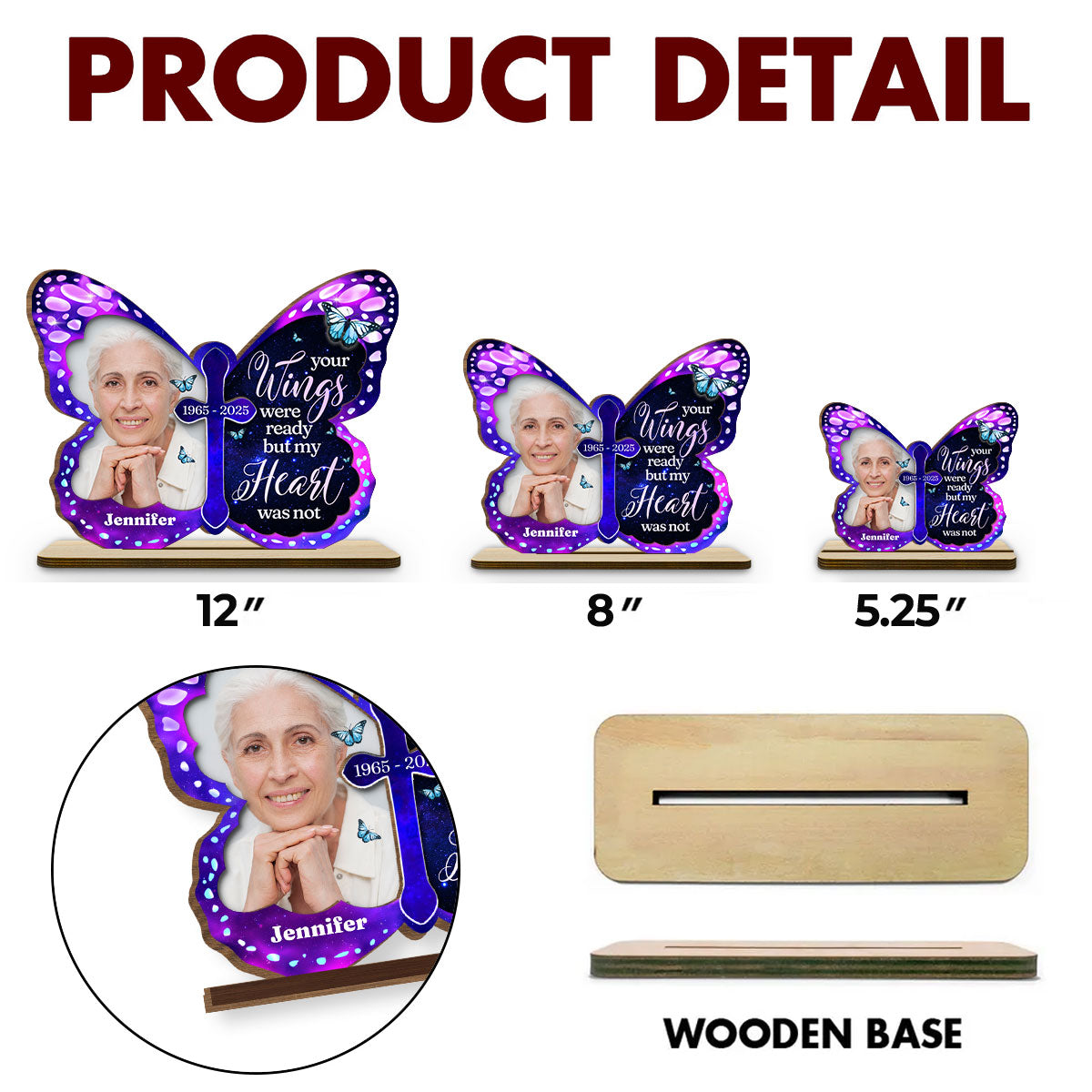 Miss You So Much - Personalized Custom 2-Layer Wood Plaque With Flat Base