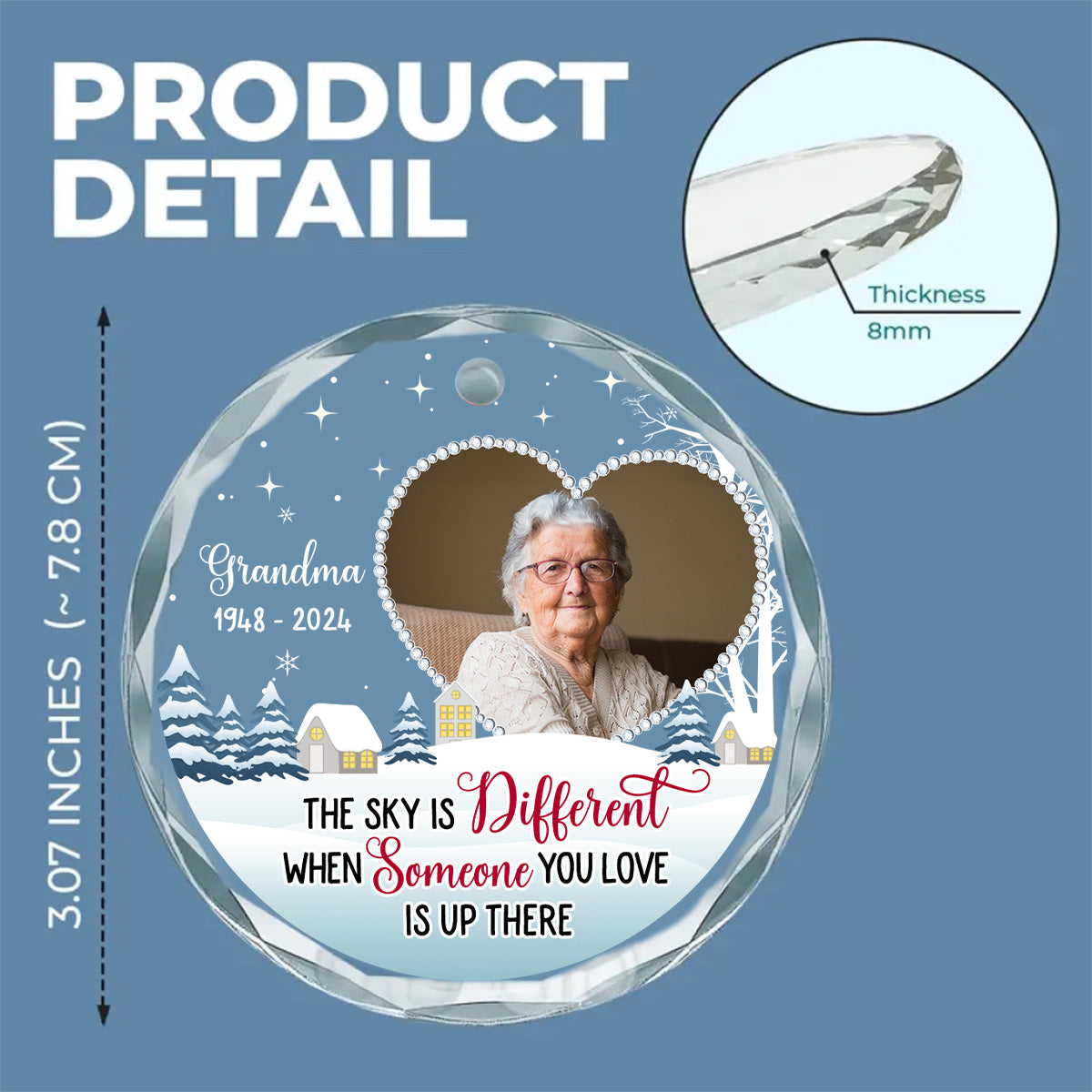 When Someone You Love In The Sky - Personalized Custom Glass Ornament