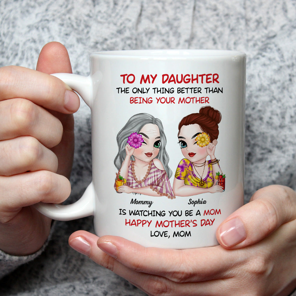 To My Daughter Hippie Version - Personalized Custom Coffee Mug