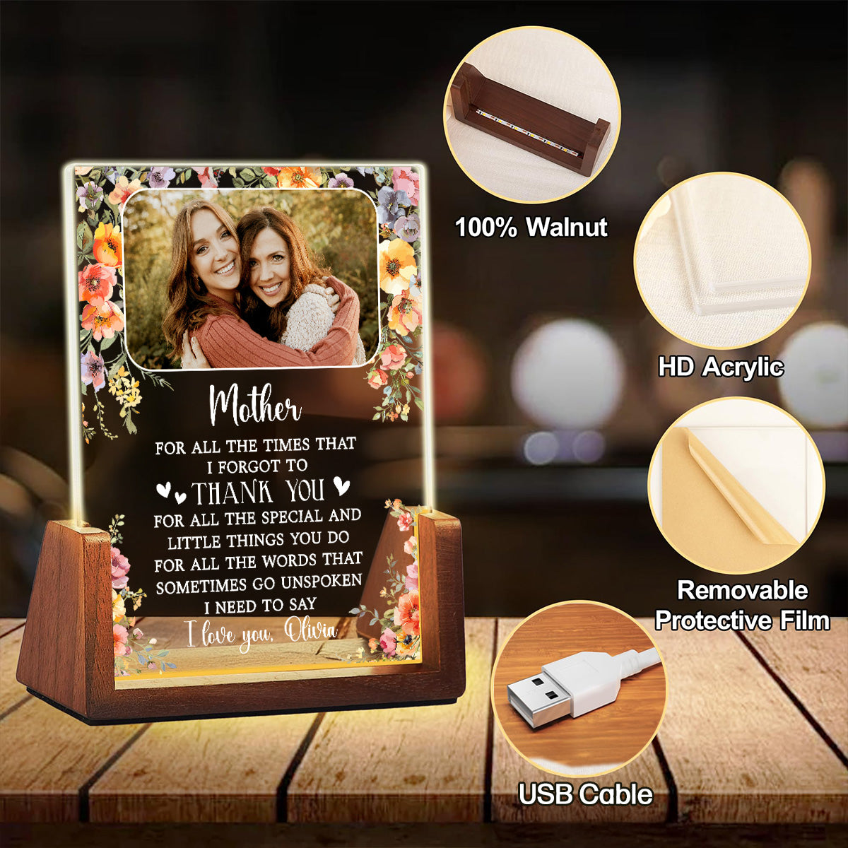 I Need To Say I Love You - Personalized Custom Plaque With Walnut Base