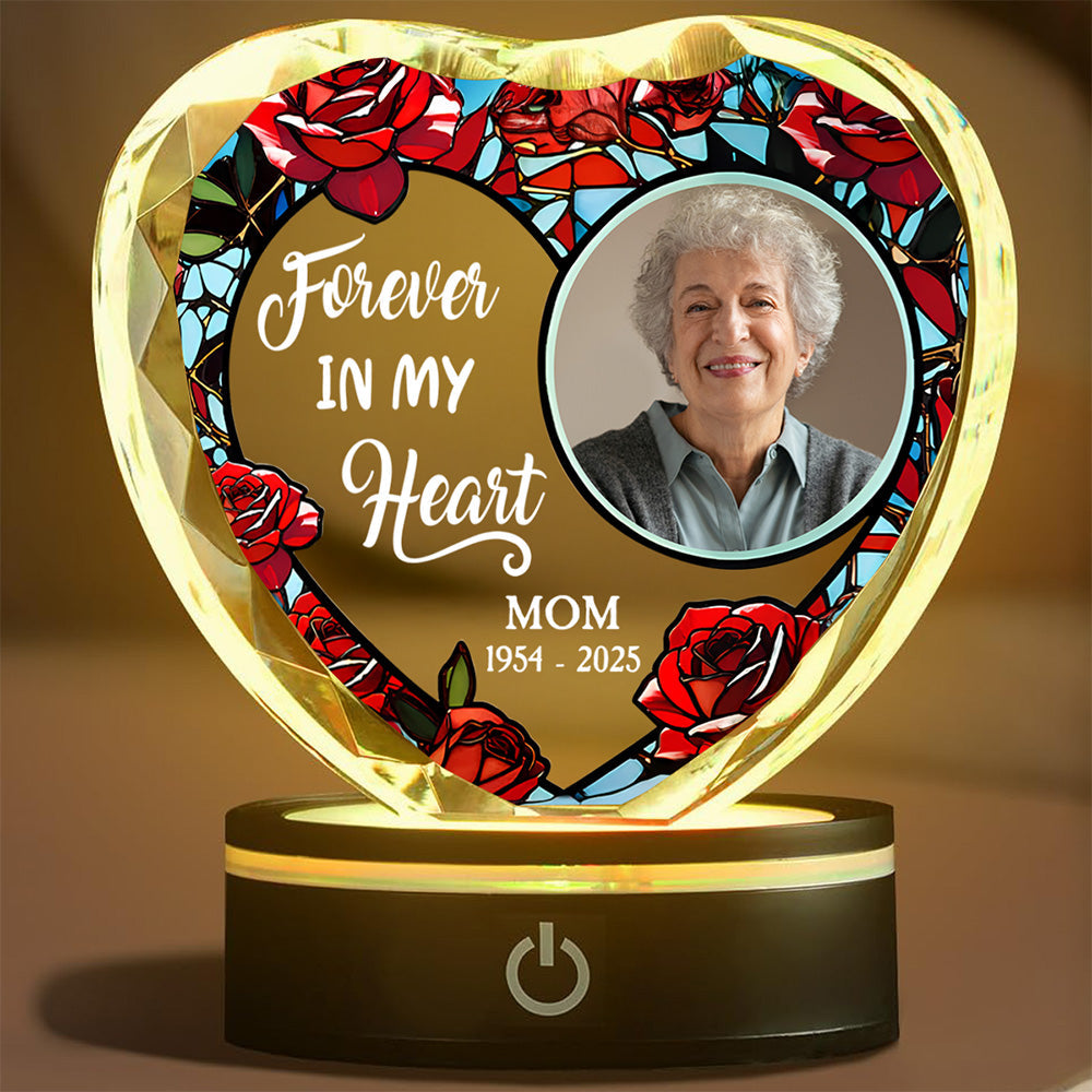Forever In My Heart Version 2 - Personalized Custom Crystal Led Light