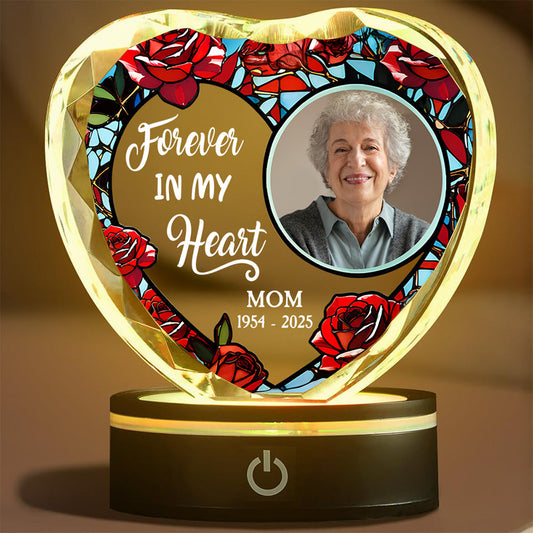 Forever In My Heart Version 2 - Personalized Custom Crystal Led Light