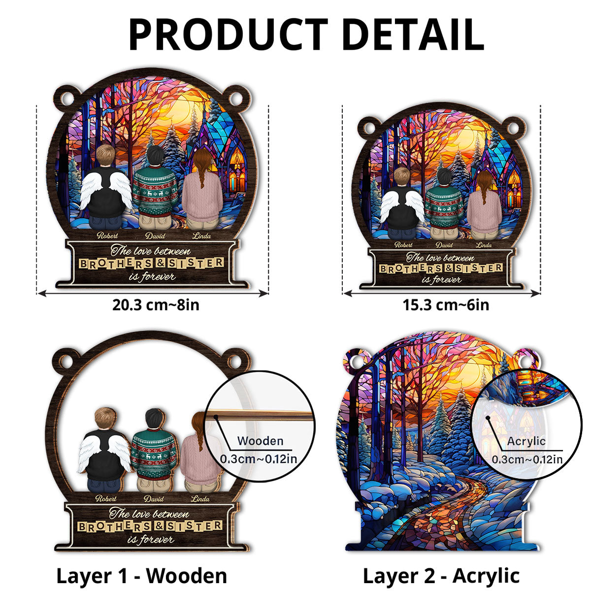 Brother And Sister Forever - Personalized Custom Suncatcher