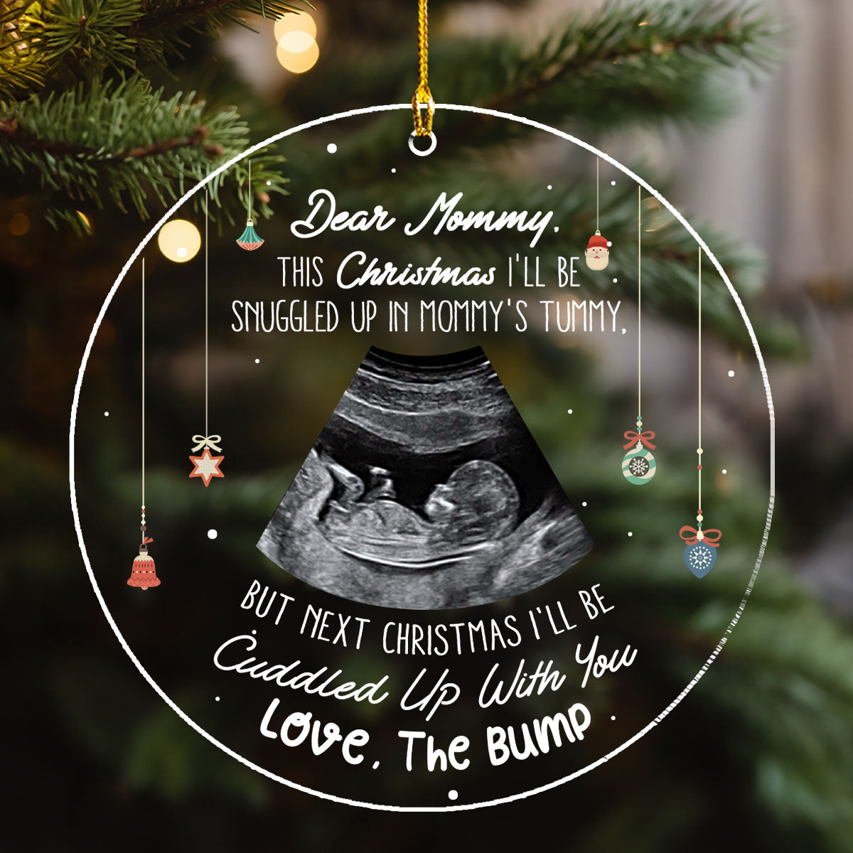 This Christmas Baby Bump To Daddy - Personalized Custom Acrylic Ornament