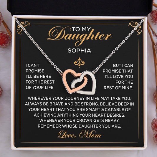 Remember Whose Daughter You Are - Personalized Custom Interlocking Heart Necklace