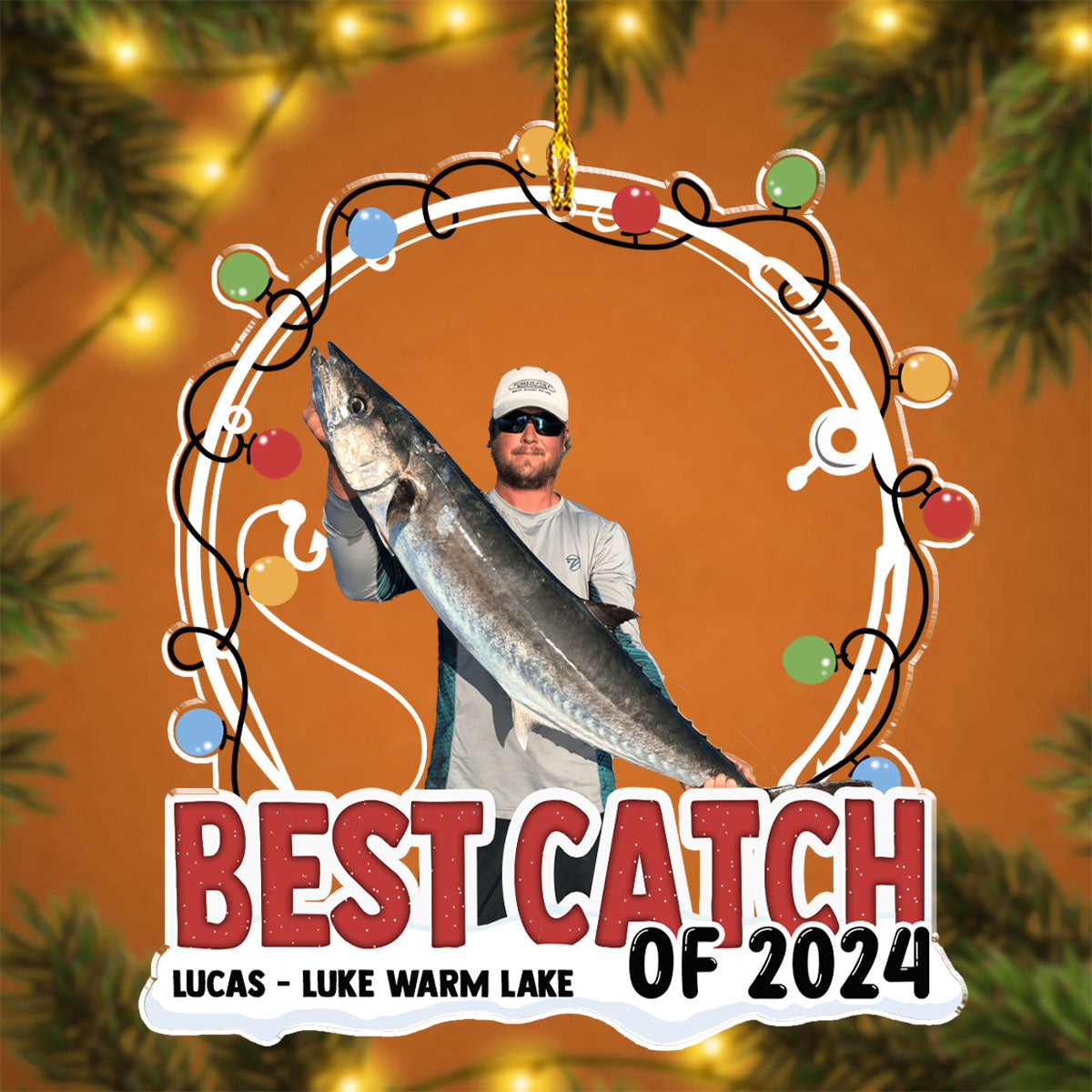 Best Catch Of 2024 - Personalized Custom Acrylic Ornament