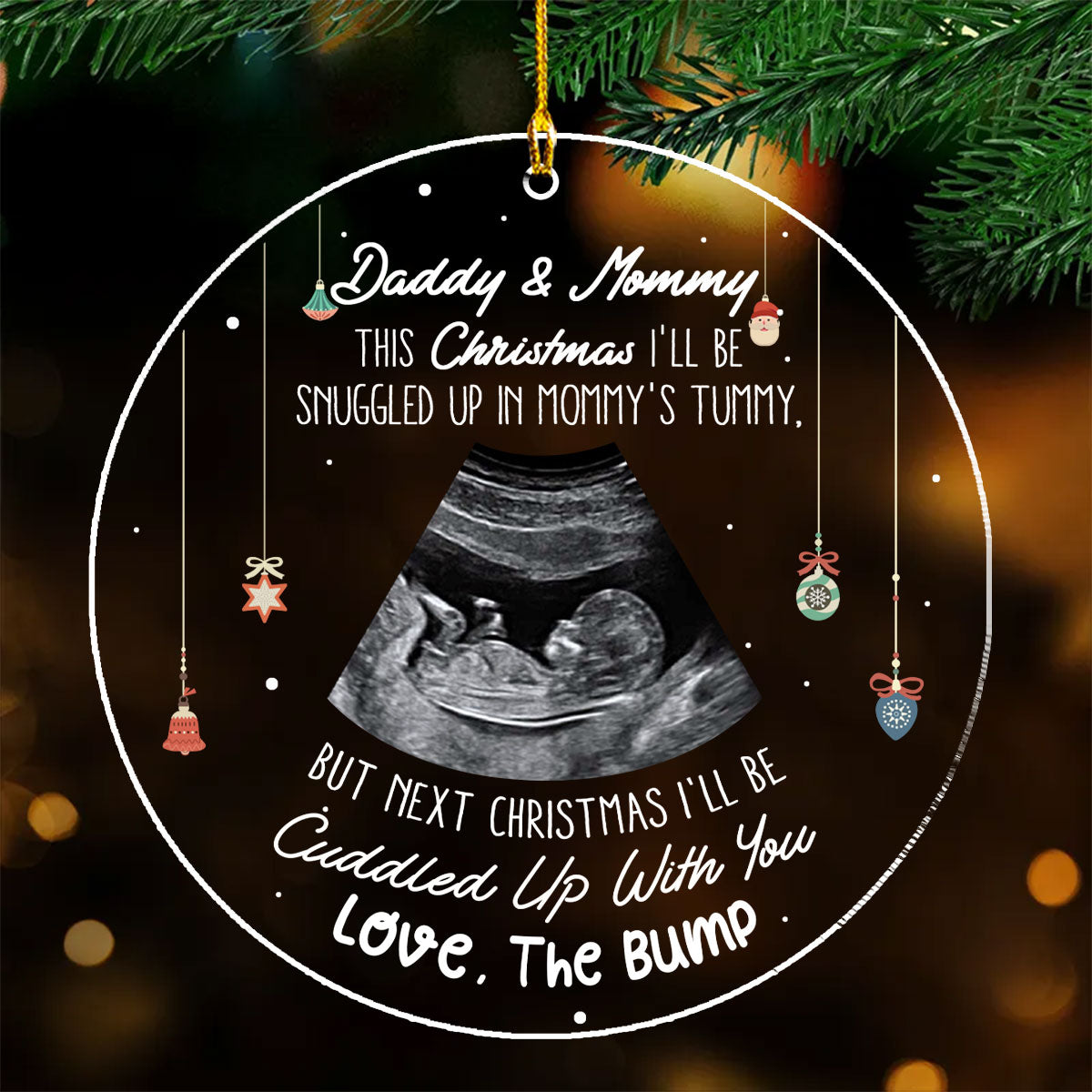 This Christmas Baby Bump To Daddy - Personalized Custom Acrylic Ornament