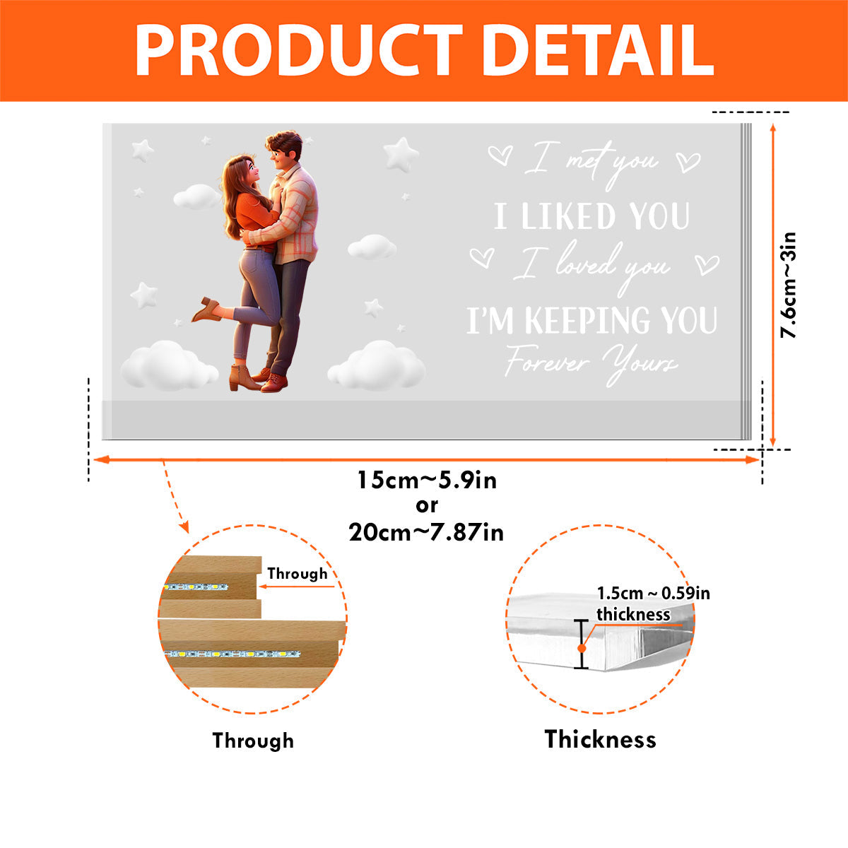 I Am Keeping You - Personalized Custom Acrylic 3D LED Night Light