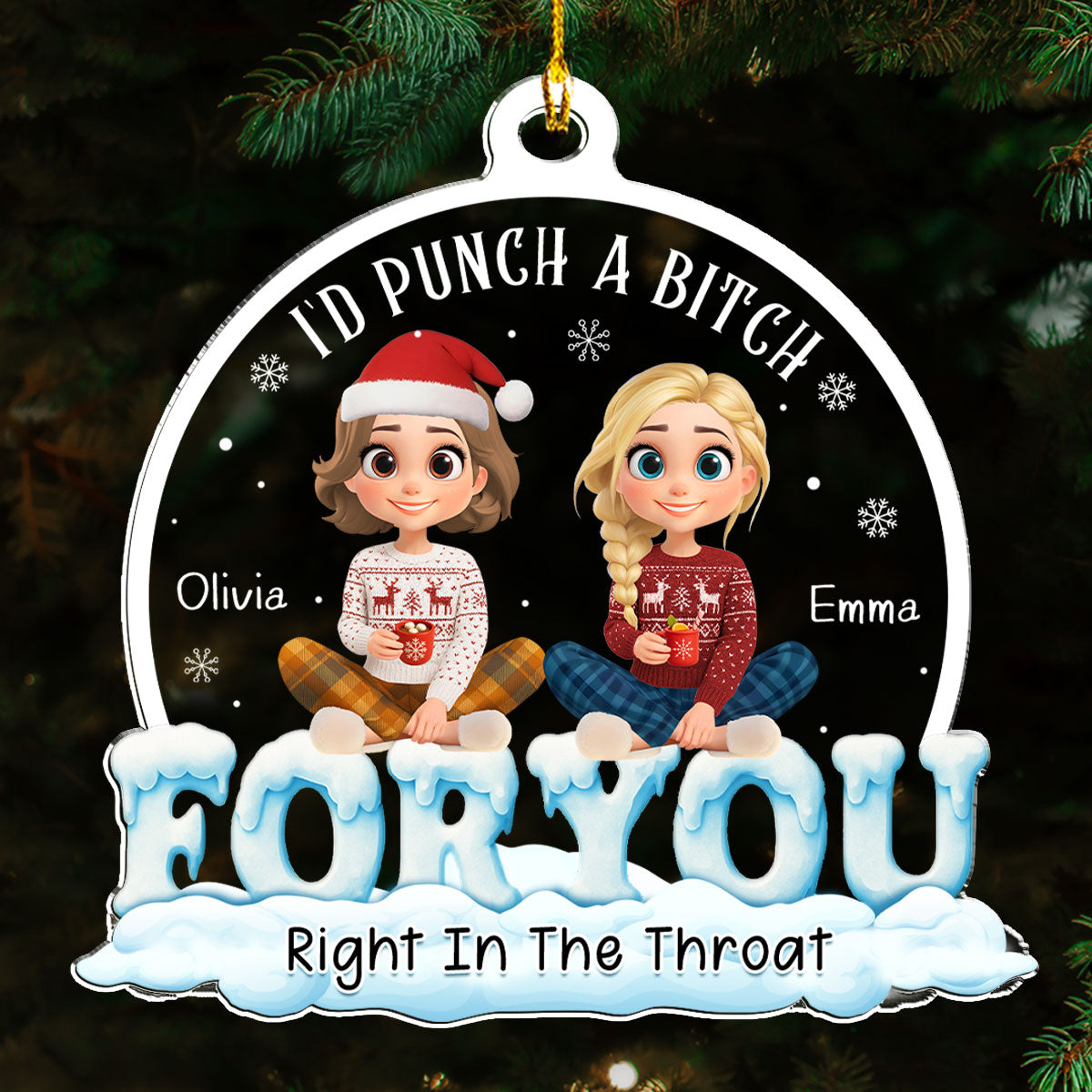 For You Bestie - Personalized Custom Acrylic Ornament