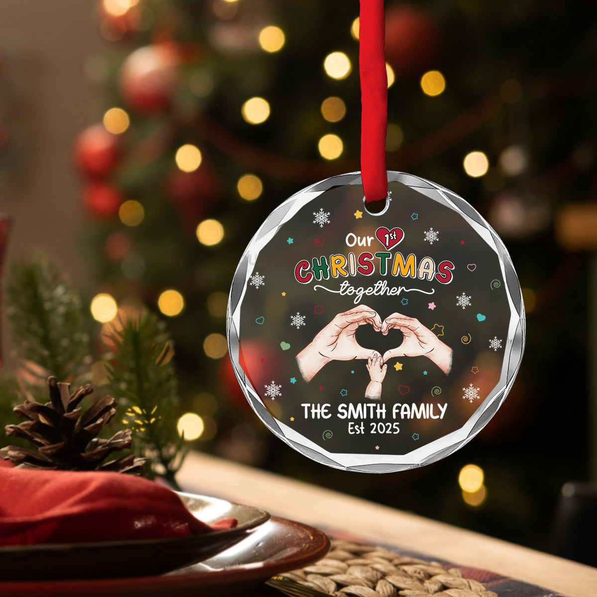Our First Season - Personalized Custom Glass Ornament