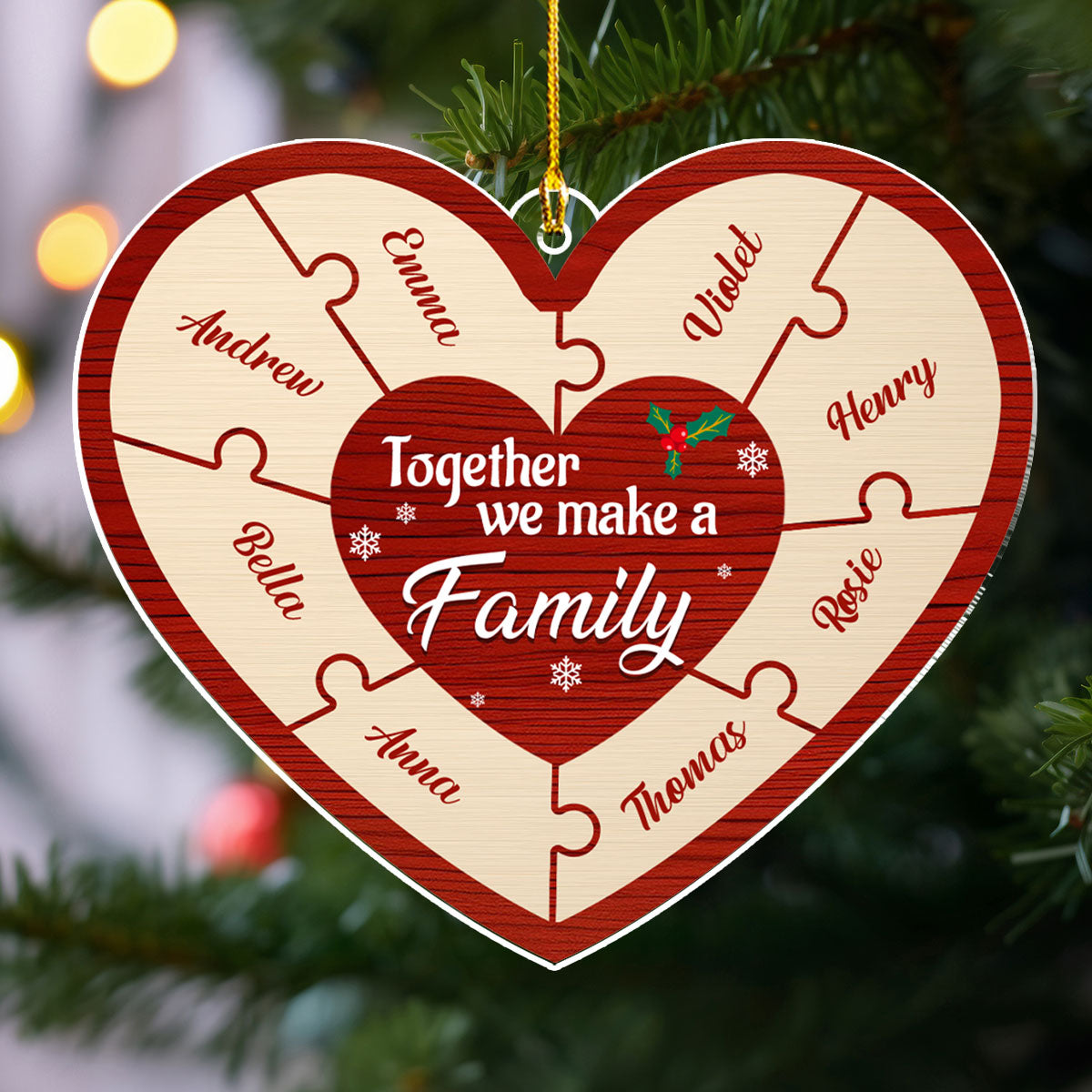 Together We Make A Happy Family - Personalized Custom Acrylic Ornament