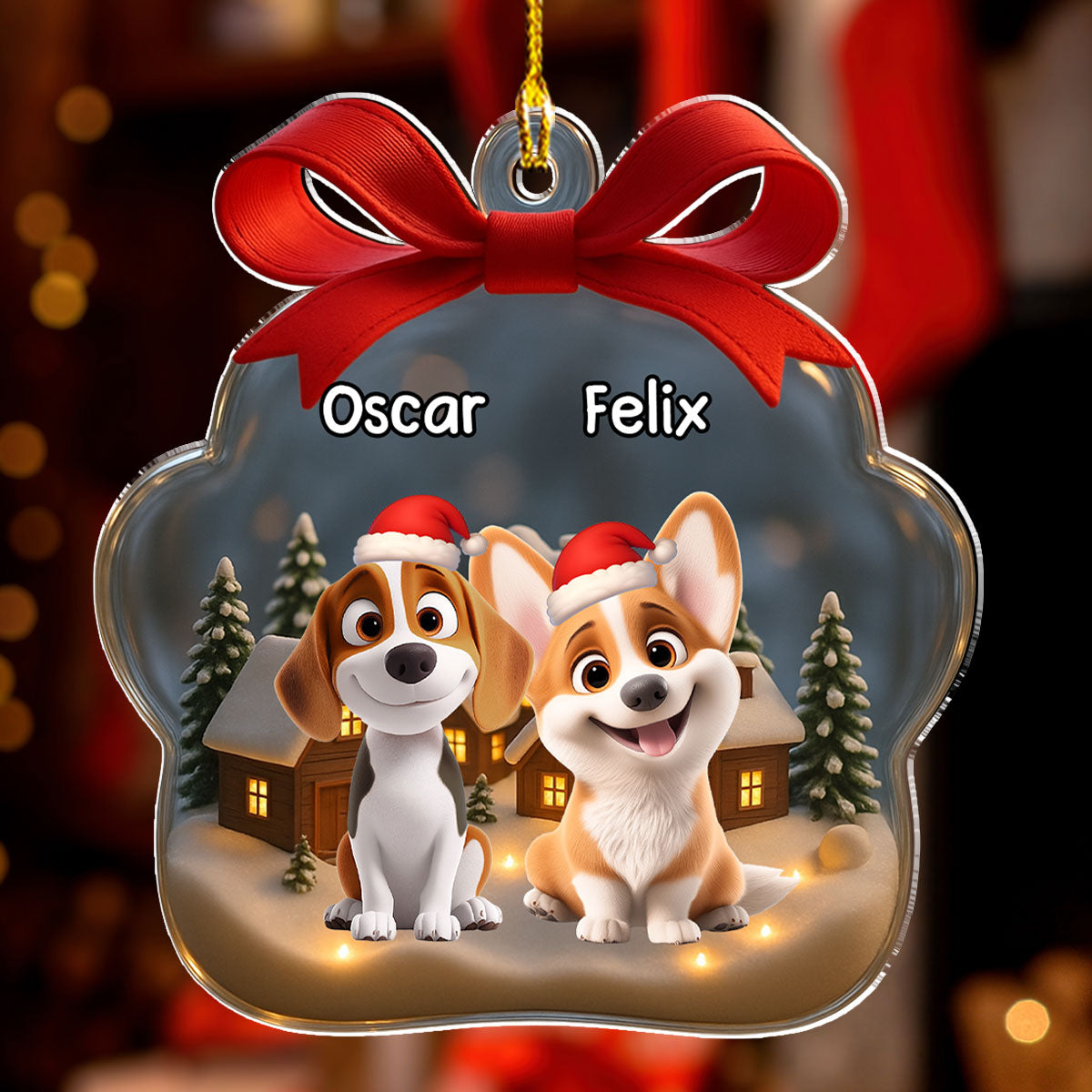 Paw In Snow - Personalized Custom Acrylic Ornament