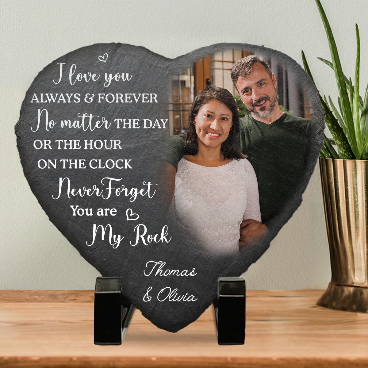 You Are My Rock - Personalized Custom Heart Shaped Stone