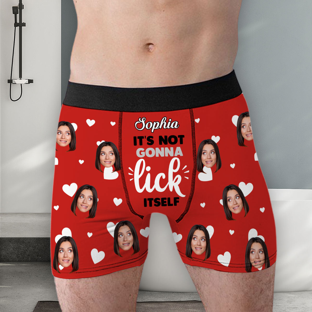 Not Gonna Lick Itself - Personalized Photo Men's Boxer Briefs