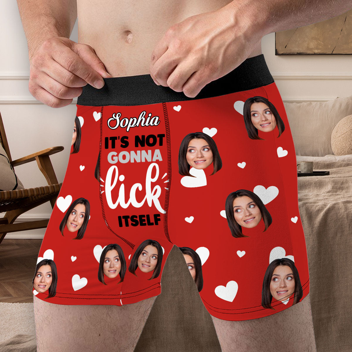 Not Gonna Lick Itself - Personalized Photo Men's Boxer Briefs