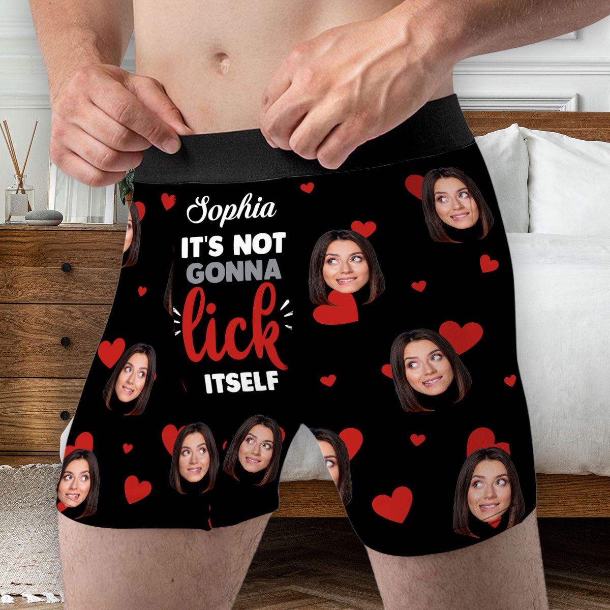 Not Gonna Lick Itself - Personalized Photo Men's Boxer Briefs