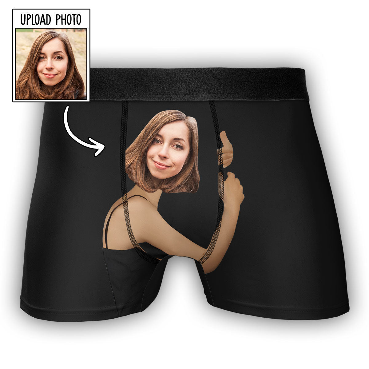A Big Hug - Personalized Photo Men's Boxer Briefs