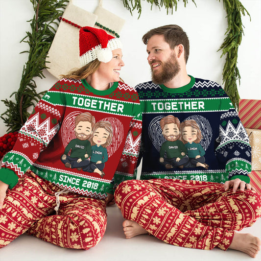 Together - Personalized Custom Couple All-Over-Print Sweatshirt