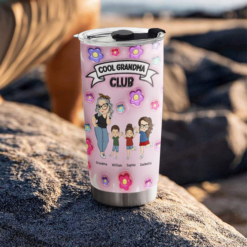 Cool Grandma Club - Personalized Custom 3D Inflated Effect Tumbler