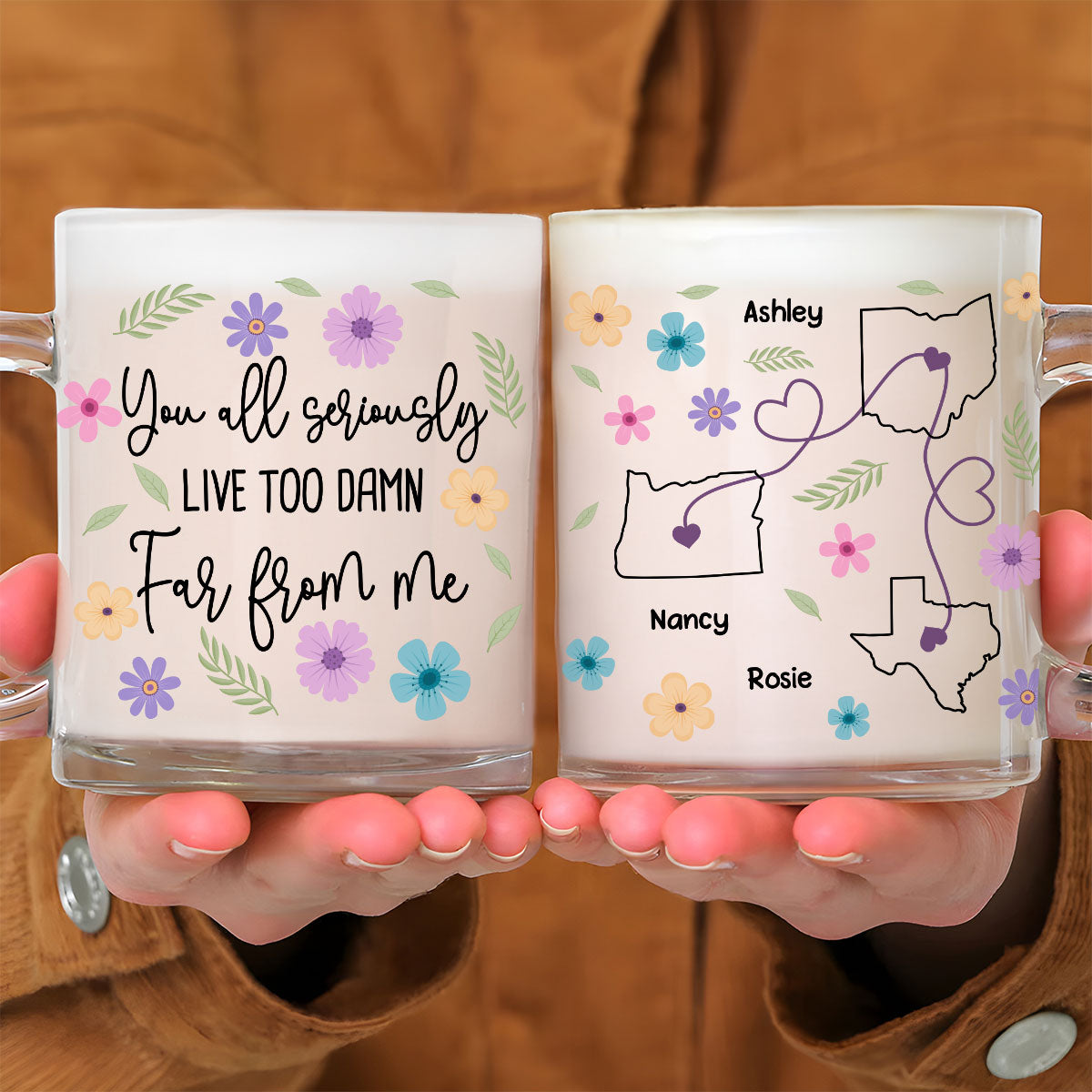 Hate Being This Far - Personalized Custom Glass Mug