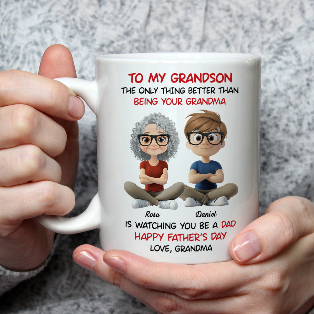 To My Grandson Cartoonize - Personalized Custom Coffee Mug