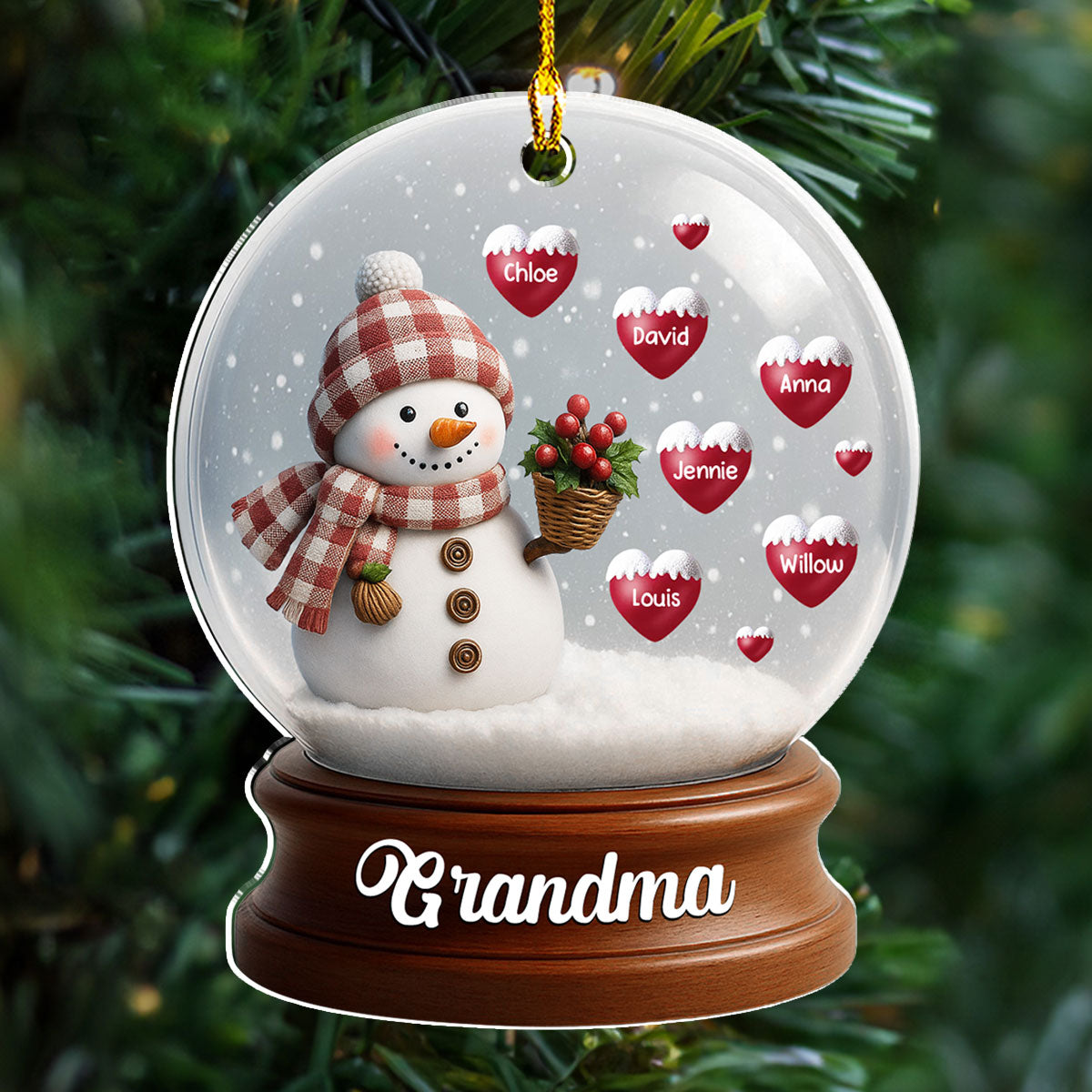 Snowman Of Love - Personalized Custom Acrylic Ornament