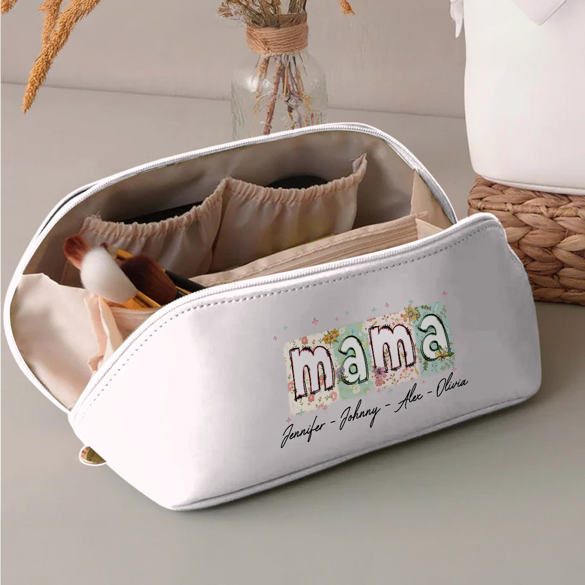 You Are The Piece That Holds Us Together - Personalized Custom Leather Makeup Bag