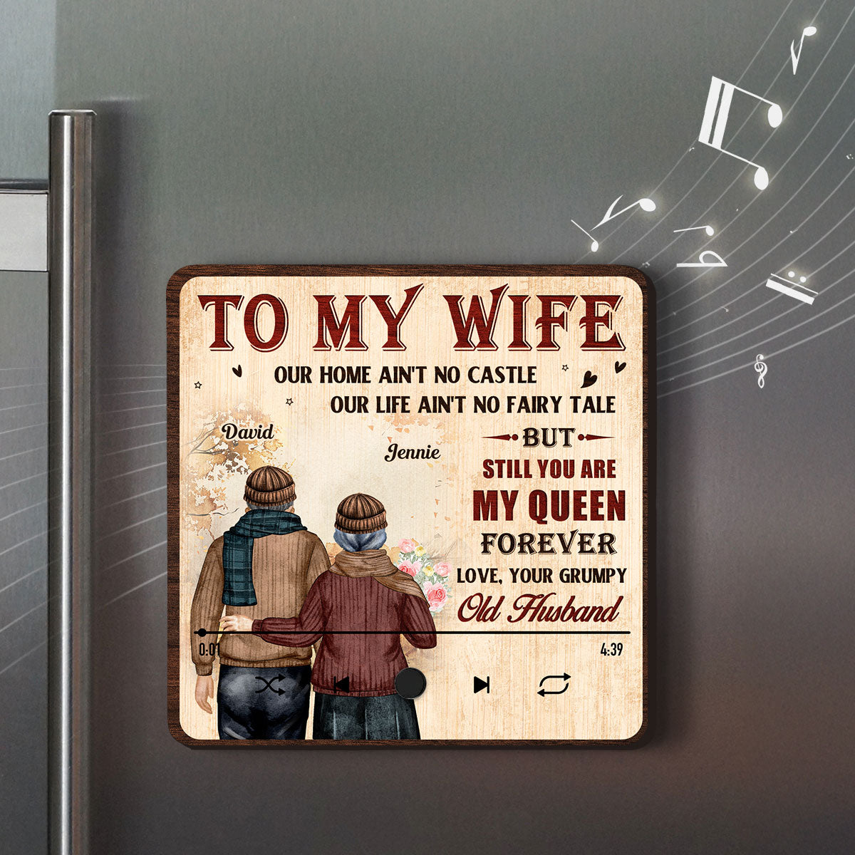 To My Wife - Personalized Custom Music Fridge Magnet