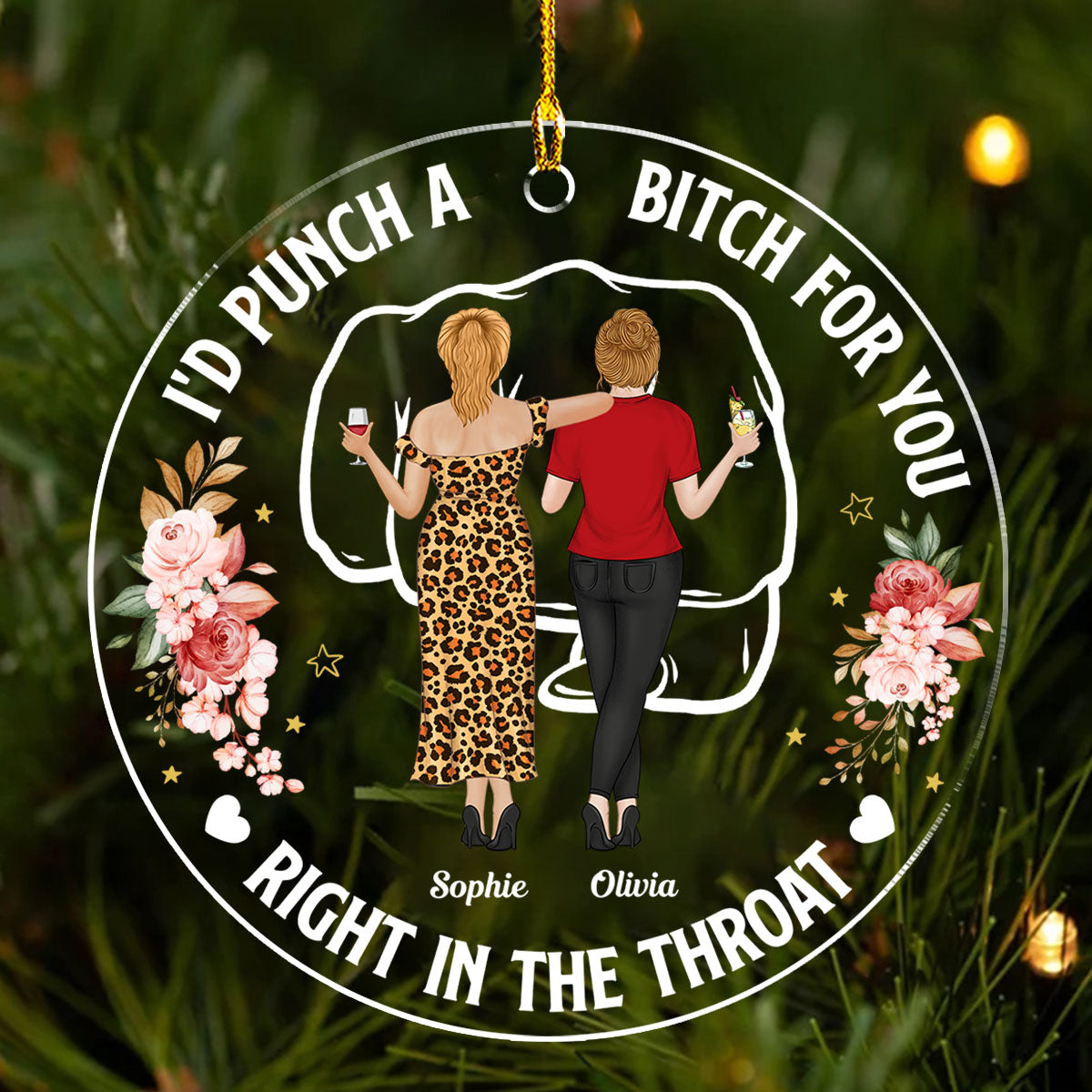 Punch For Bestfriend - Personalized Custom Acrylic Ornament