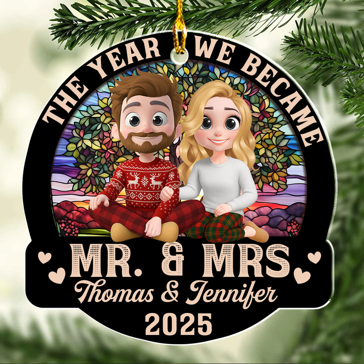 Forever Love Couple - Personalized Custom Acrylic Ornament