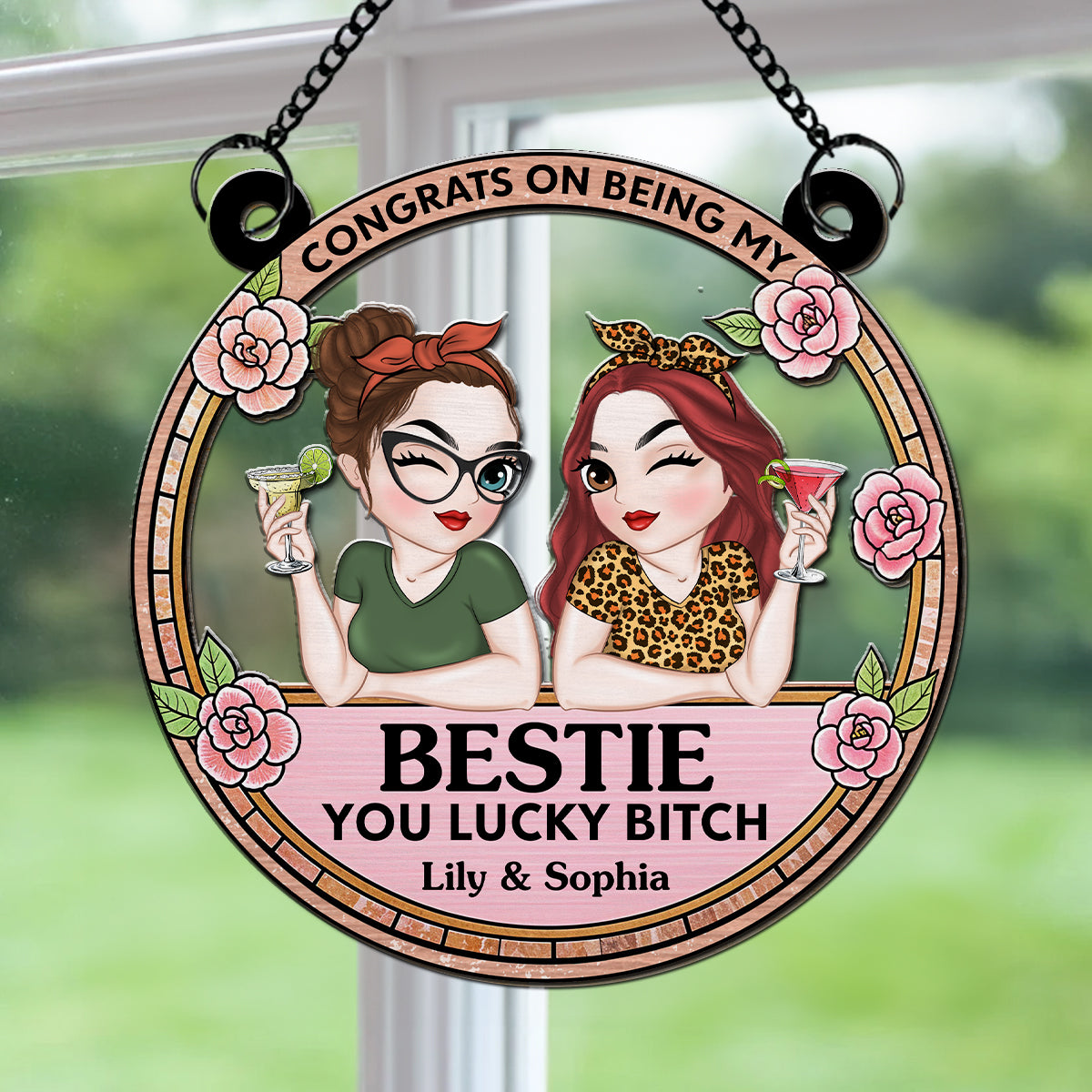 Congrats On Being My Bestie - Personalized Custom Suncatcher