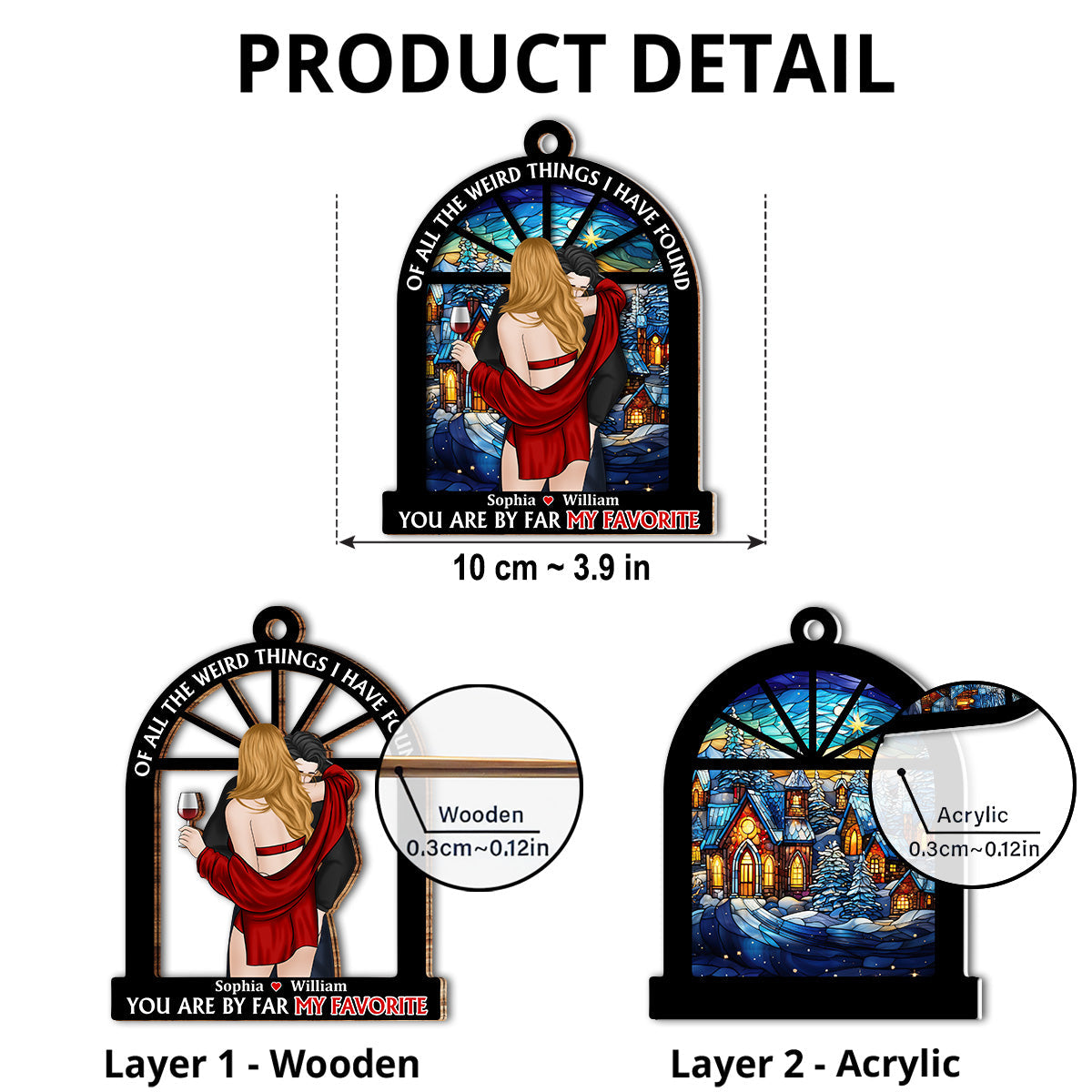 My Favorite - Personalized Custom Suncatcher Ornament