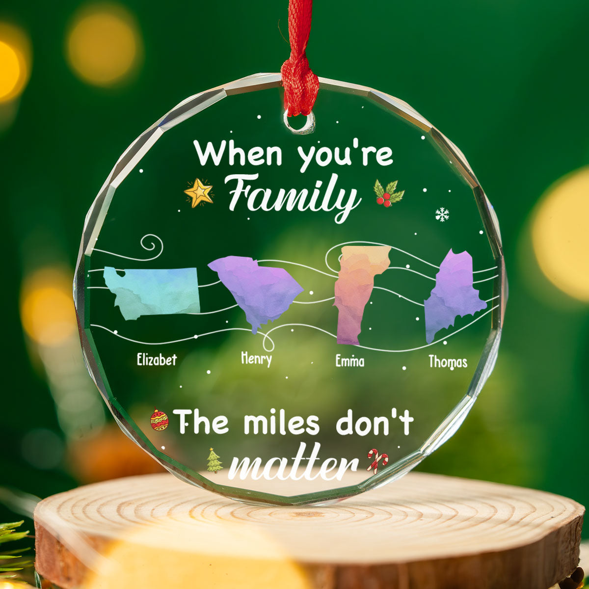 Siblings Forever - Personalized Custom Glass Ornament