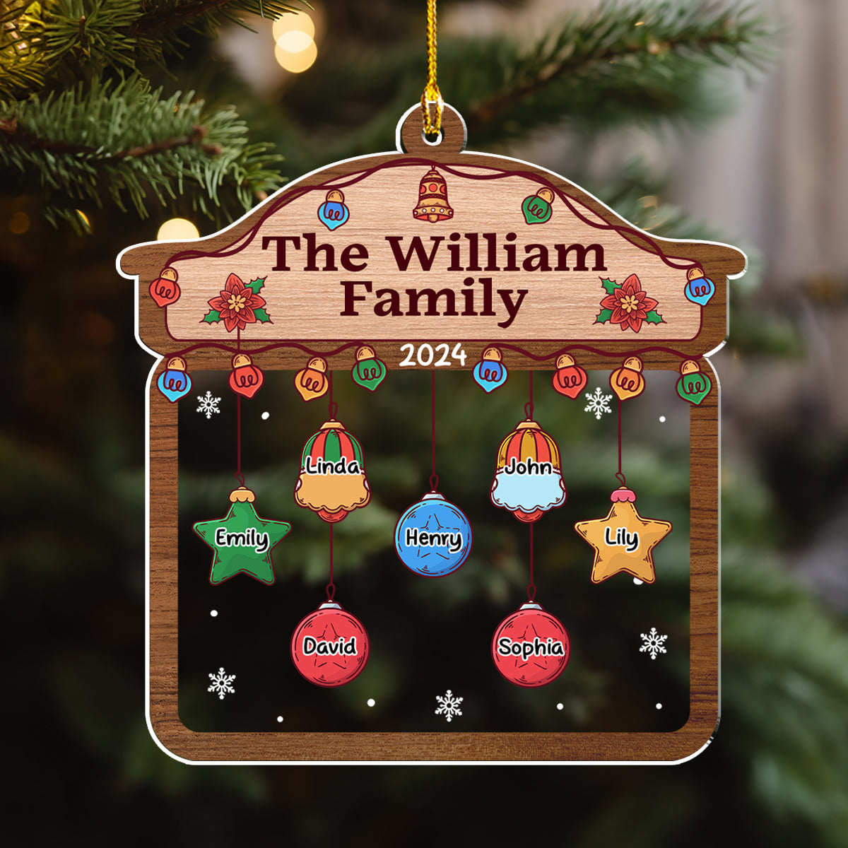 Christmas Family House - Personalized Custom Acrylic Ornament