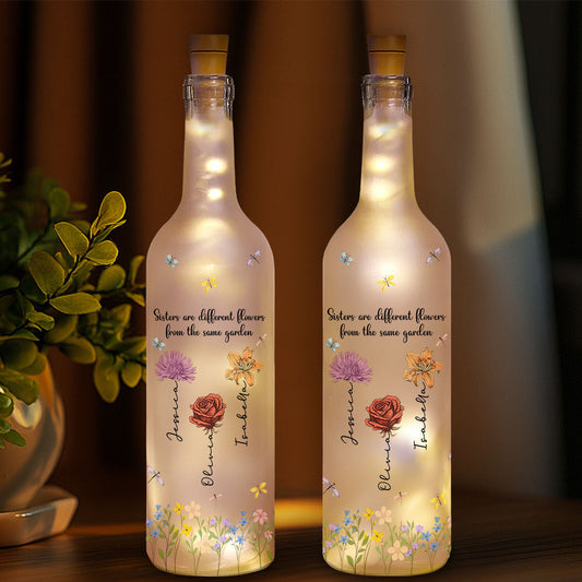 Sisters Are Different Flowers - Personalized Custom Bottle Lamp