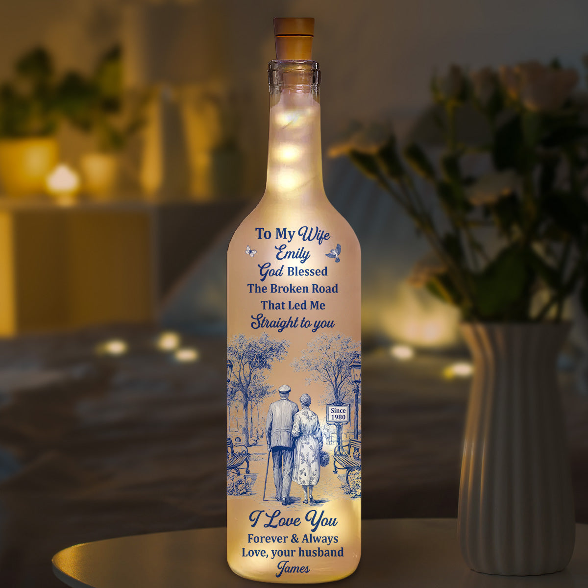 I Love You - Personalized Custom Bottle Lamp
