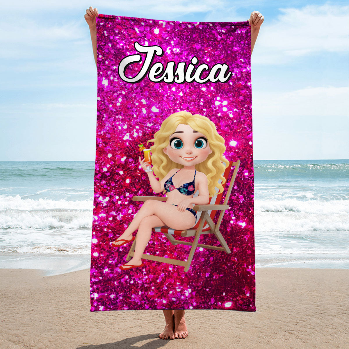 Hello Gorgeous - Personalized Custom Beach Towel
