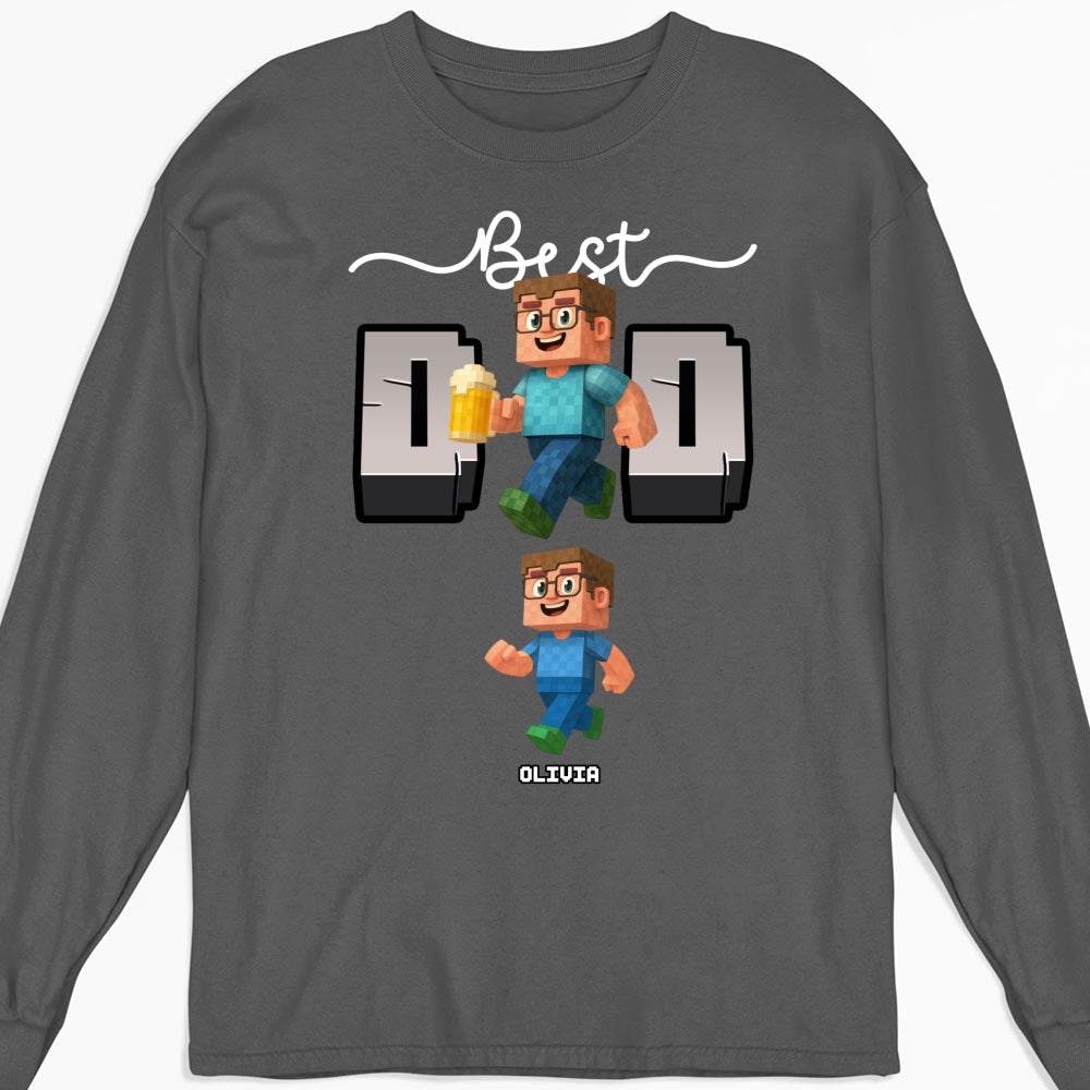 Blocky Dad Love - Personalized Custom Shirt