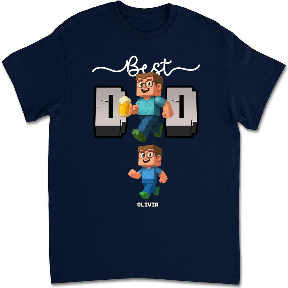 Blocky Dad Love - Personalized Custom Shirt