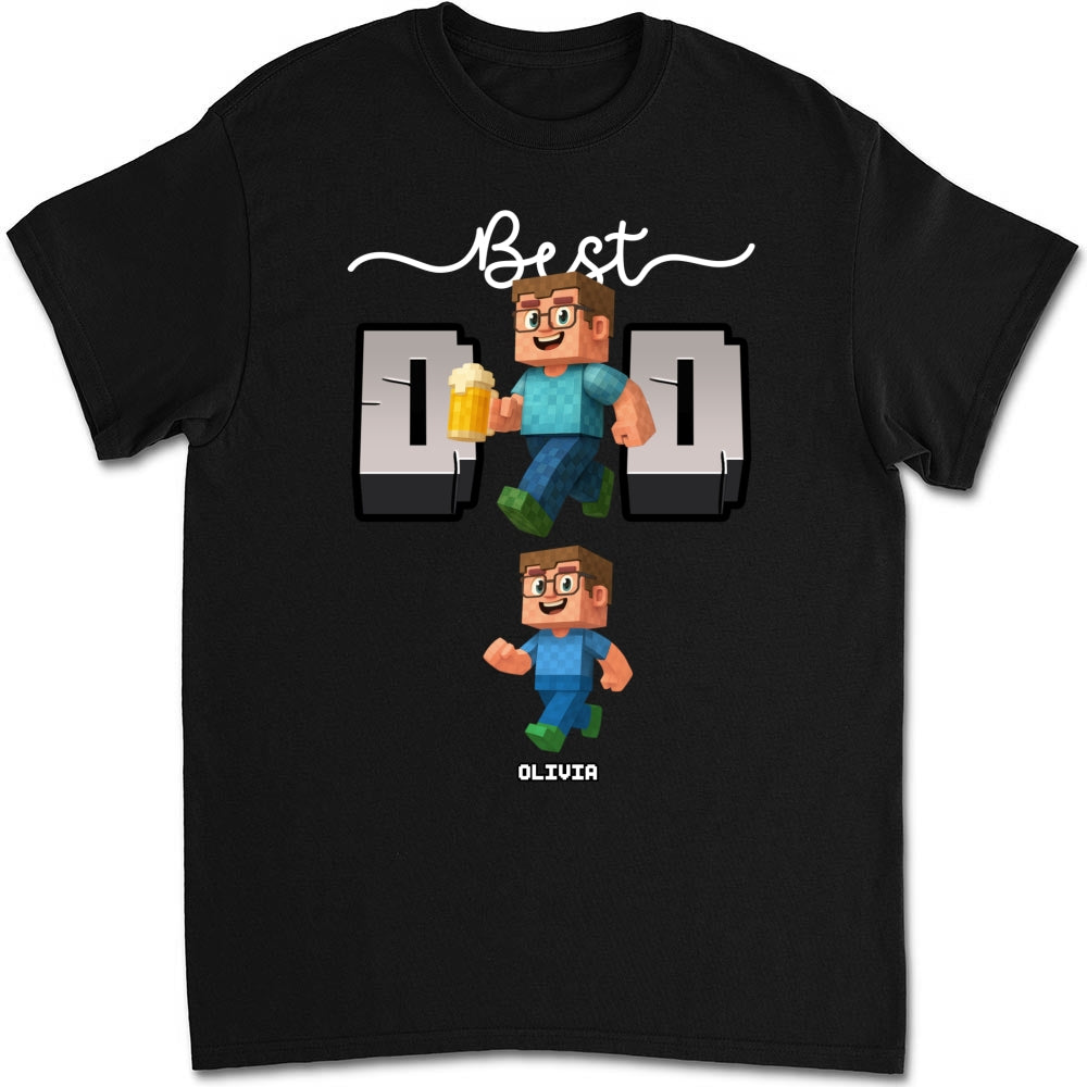 Blocky Dad Love - Personalized Custom Shirt