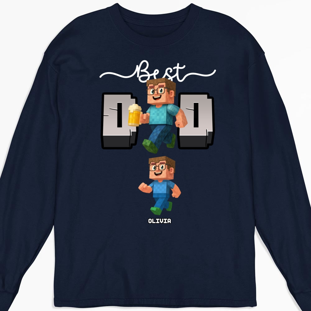 Blocky Dad Love - Personalized Custom Shirt